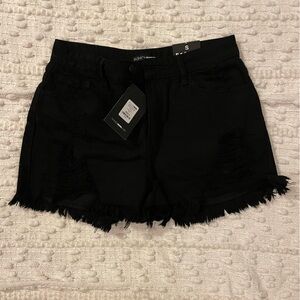 Fashion Nova Black Frayed Jean Shorts
